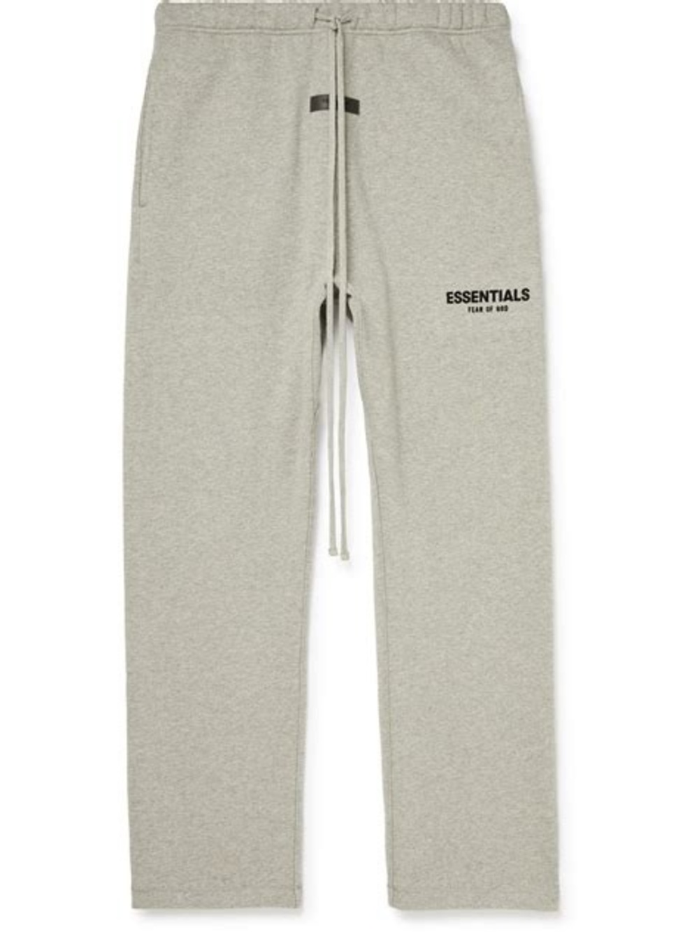 Fear of God Essentials Straight-Leg Logo-Flocked Cotton-Blend Jersey Sweatpants
